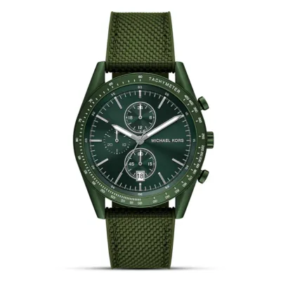 Michael Kors Accelerator Chronograph Olive Green Nylon Men's Watch